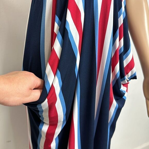 BCBGeneration Striped Sleeveless High-Low Midi Dress Size XS - Picture 4 of 14